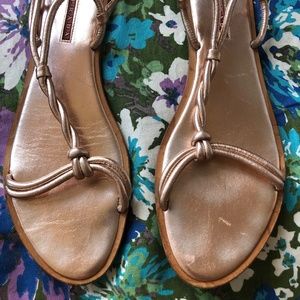 Grecian Prada Sandals Rose Gold Strappy Bridal 40